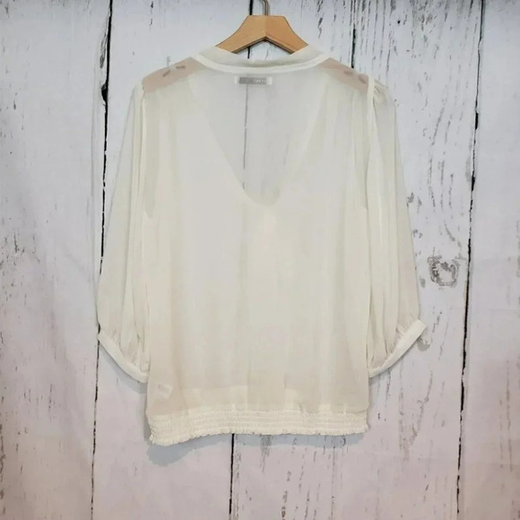 Old Navy M sheer‎ cream blouse - Picture 2 of 5